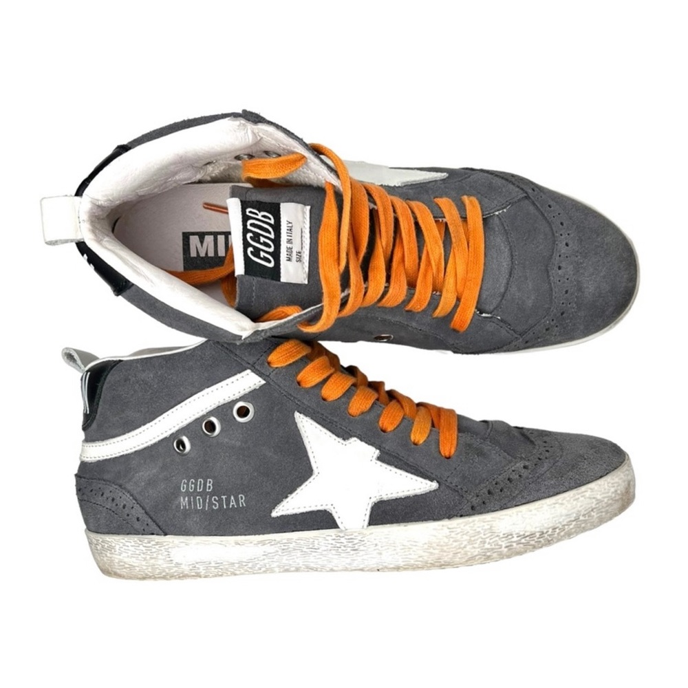 *EUC* Golden Goose Mid Star Gray Suede & White Star, Size 39 (9 US)